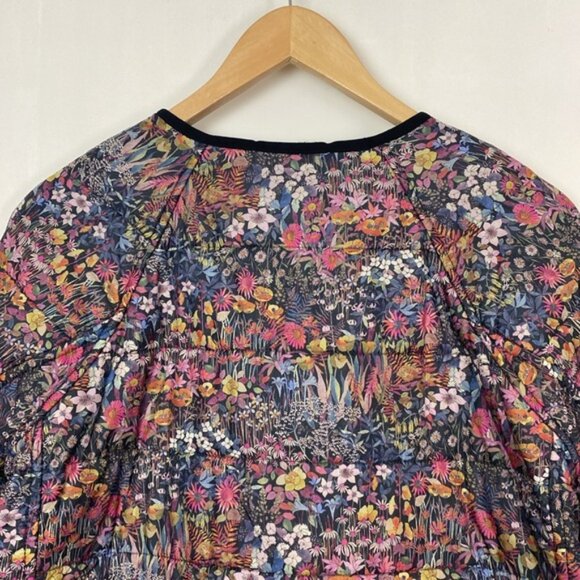 J.Crew x Liberty S Reversible Quilted Puffer Jacket Coat Navy Floral Print - Picture 12 of 13